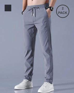 men pack of 2 straight fit track pants