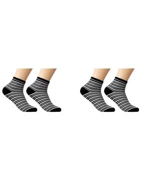 men pack of 2 striped ankle-length socks