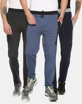 men pack of 3 straight-fit track pants with drawstring waist