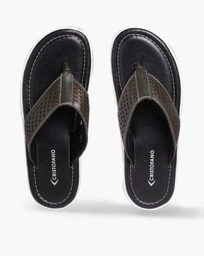 men perforated thong-strap sandals