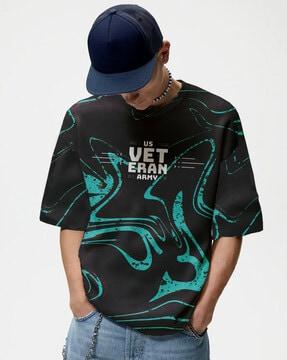 men printed regular fit crew-neck t-shirt