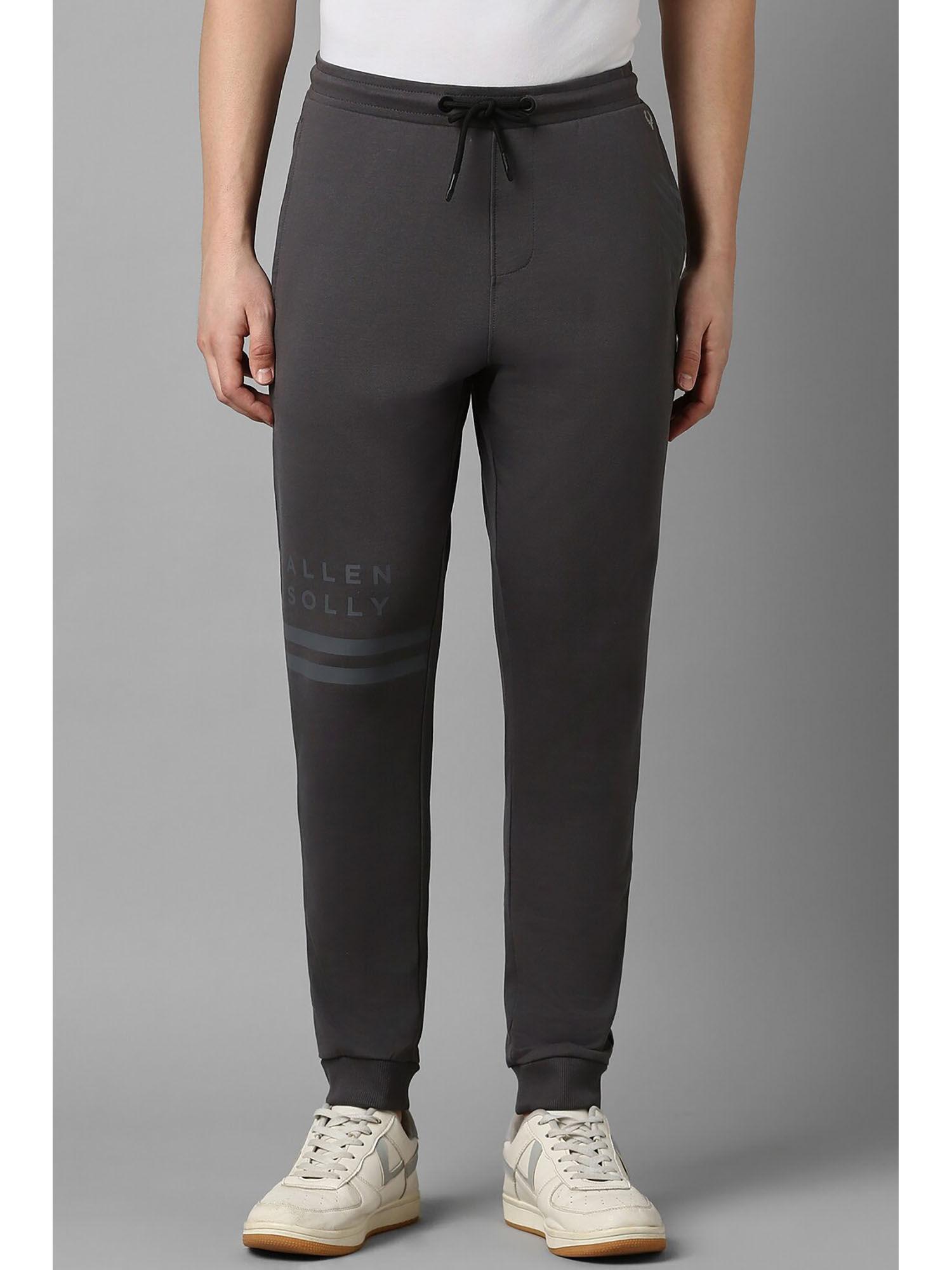men printed regular fit grey jogger pants