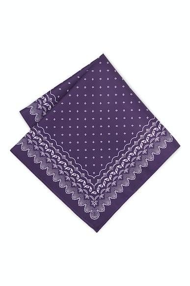 men purple print formal pocket square