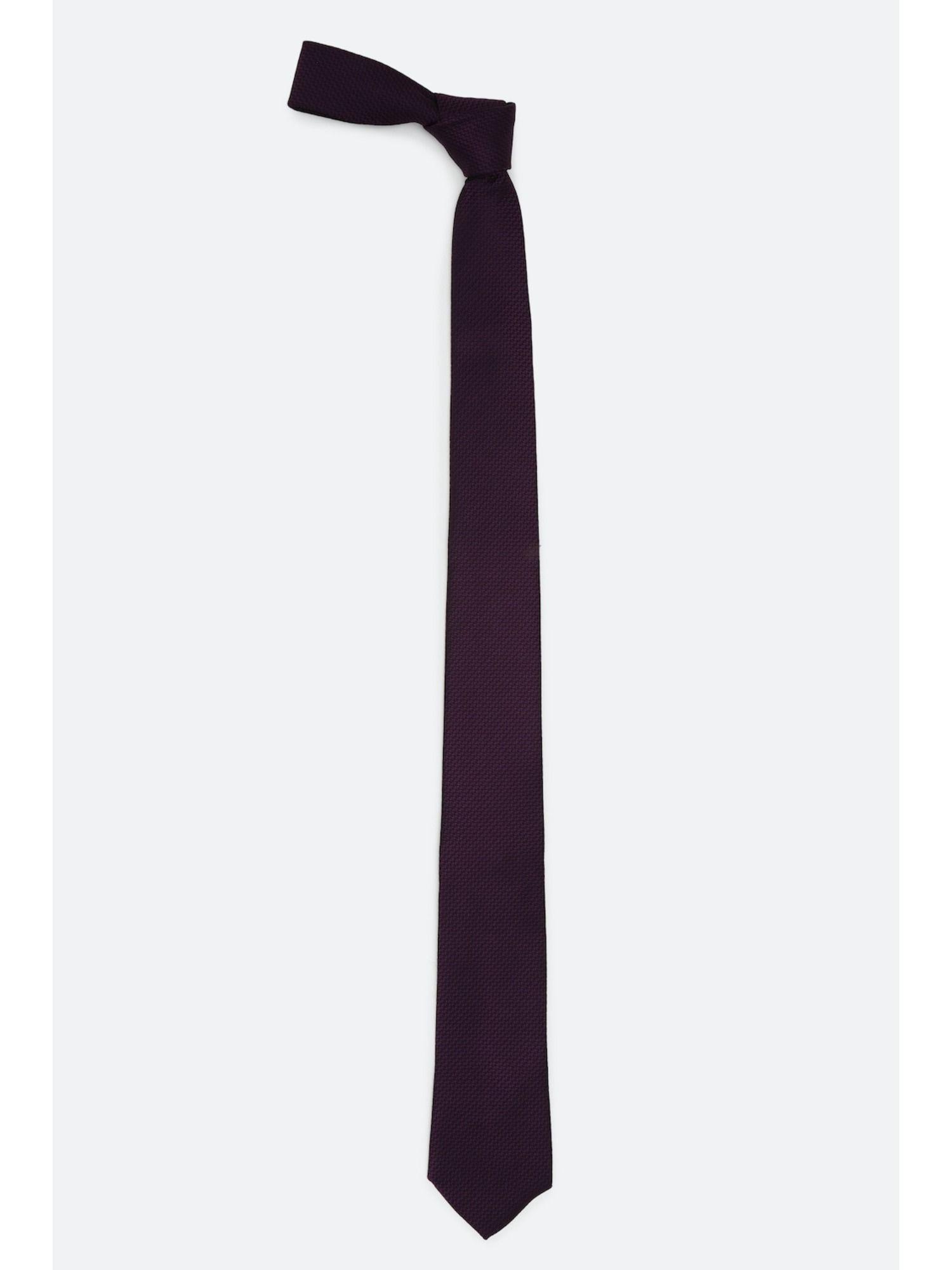 men purple textured tie