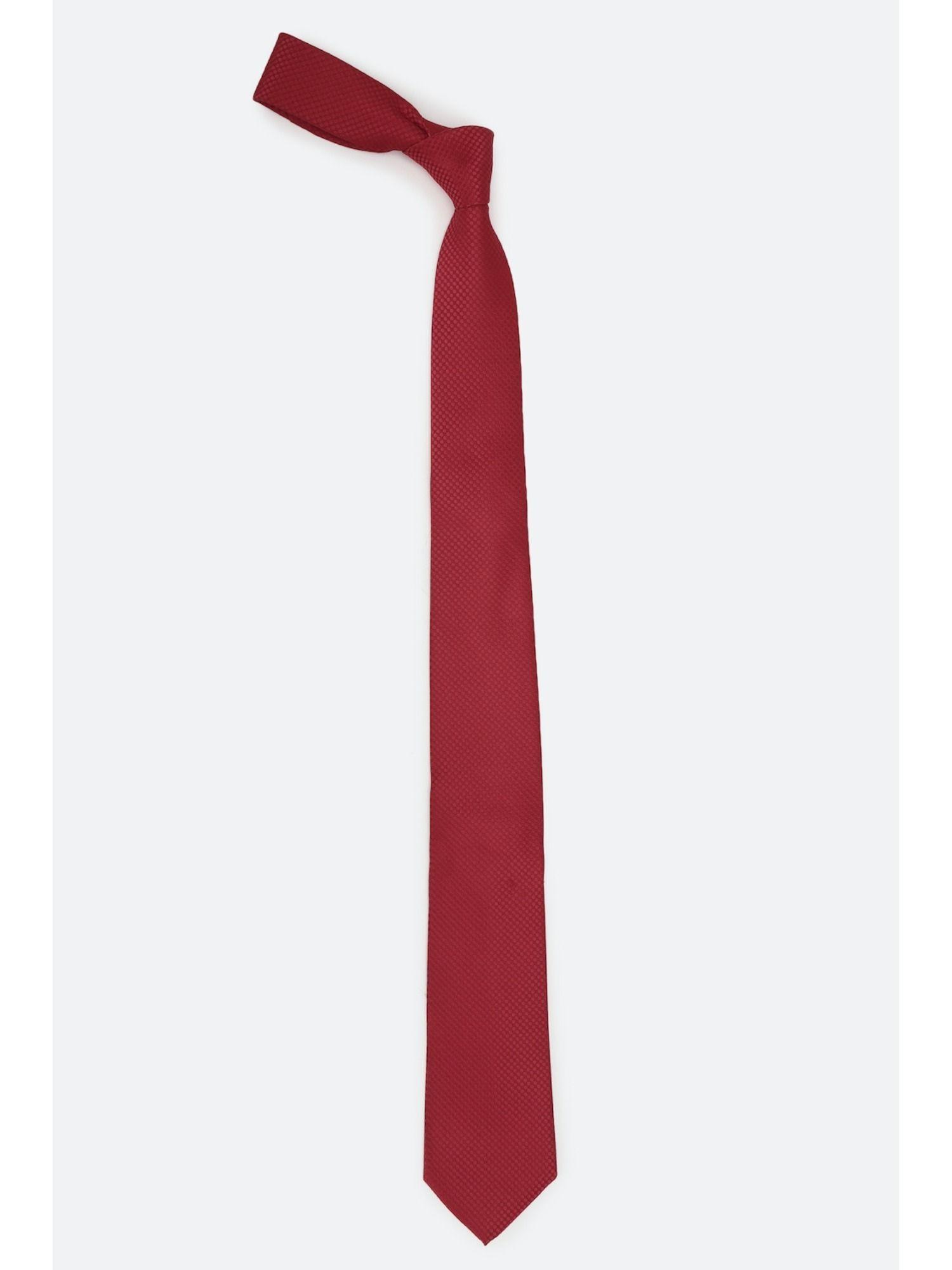 men red solid tie