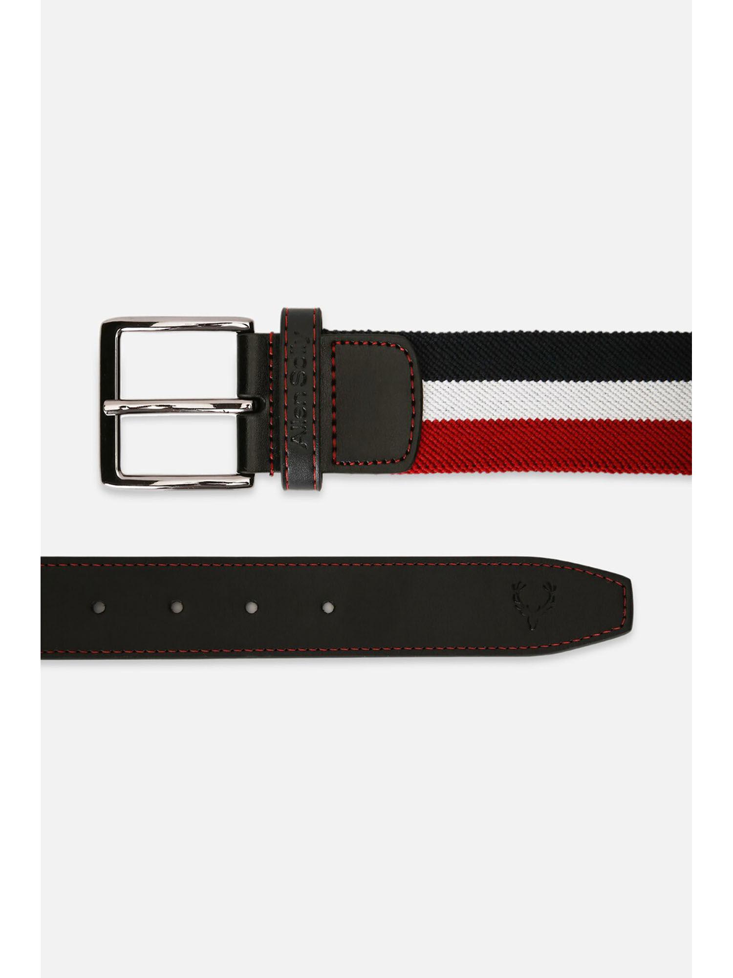 men red stripes casual belt