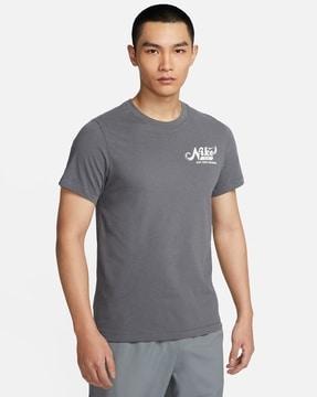 men regular fit crew-neck t-shirt with brand print