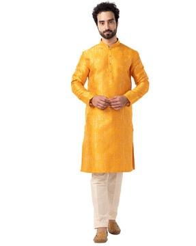 men regular fit embellished kurta