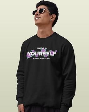 men regular fit graphic print sweatshirt