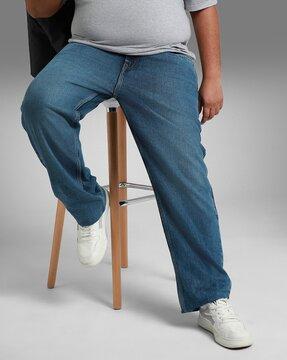 men regular fit jeans with insert pockets