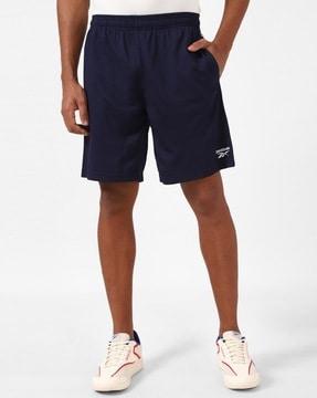 men regular fit knit shorts with zipper pockets