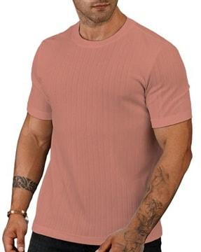 men regular fit ribbed round-neck t-shirt
