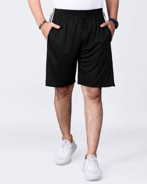 men regular fit shorts with contrast panel