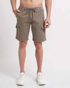 men regular fit shorts with elasticated drawstring waist