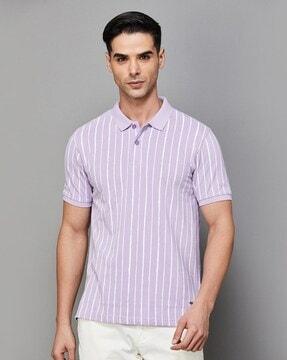 men regular fit striped polo t-shirt