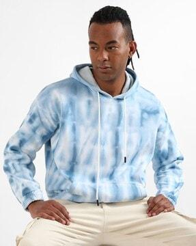men regular fit tie & dye print hoodie