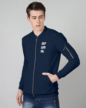 men regular fit zip-front jacket