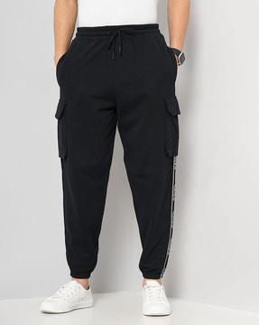 men relaxed fit joggers with drawstring waist