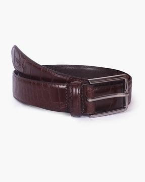 men reptilian pattern leather belt