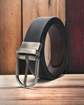 men reversible belt with tang buckle closure