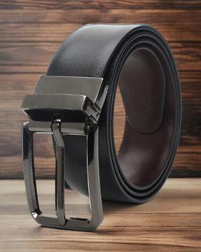 men reversible belt with tang buckle closure