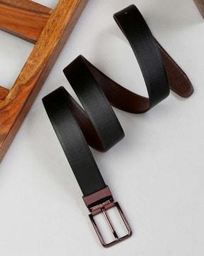 men reversible belt with tang-buckle closure