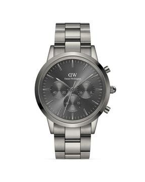 men round stainless steel dial analog watch- dw00100643k