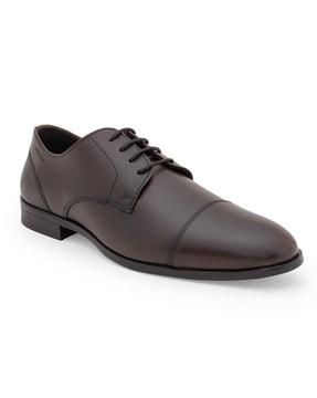 men round-toe derbys with lace-fastening