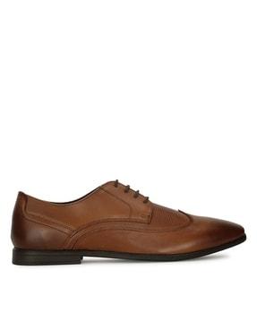 men round-toe formal lace-up shoes