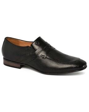 men round-toe formal slip-on shoes