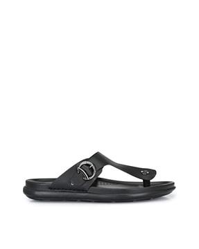 men round-toe slip-on sandals