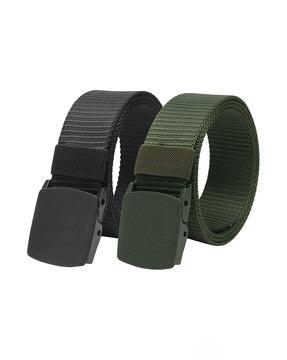 men set of 2 belts with auto-buckle closure