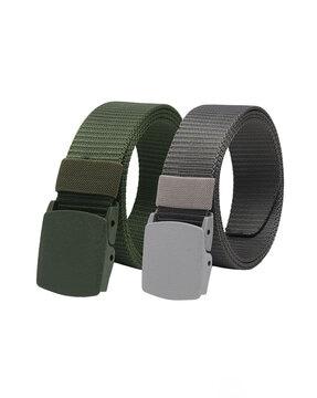 men set of 2 belts with auto-buckle closure