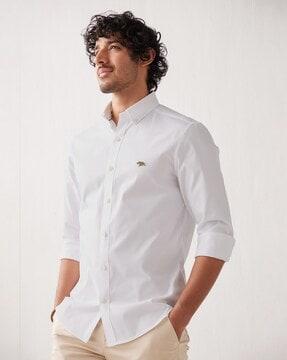 men slim fit shirt with button-down collar