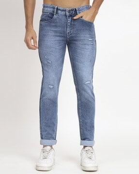 men slim-fit tapered jeans with 5-pocket styling