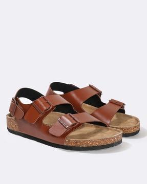 men slingback sandals with buckle accent