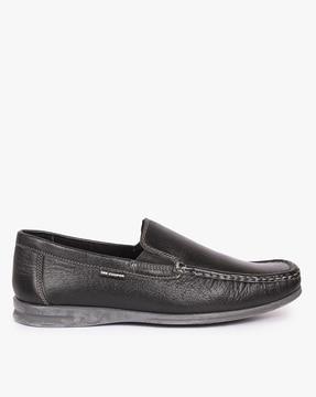 men square-toe slip-on shoes