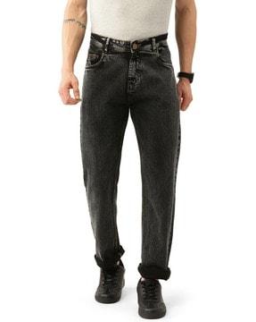 men straight jeans with 5-pocket styling