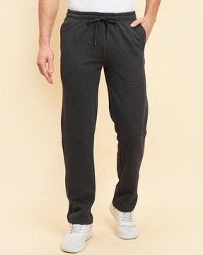 men straight track pants with elasticated waist