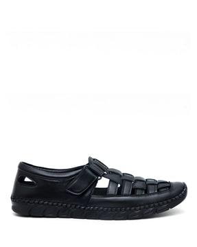 men strappy shoe-style sandals with velcro-closure