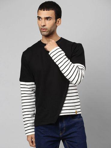 men striped full sleeve stylish casual sweatshirts