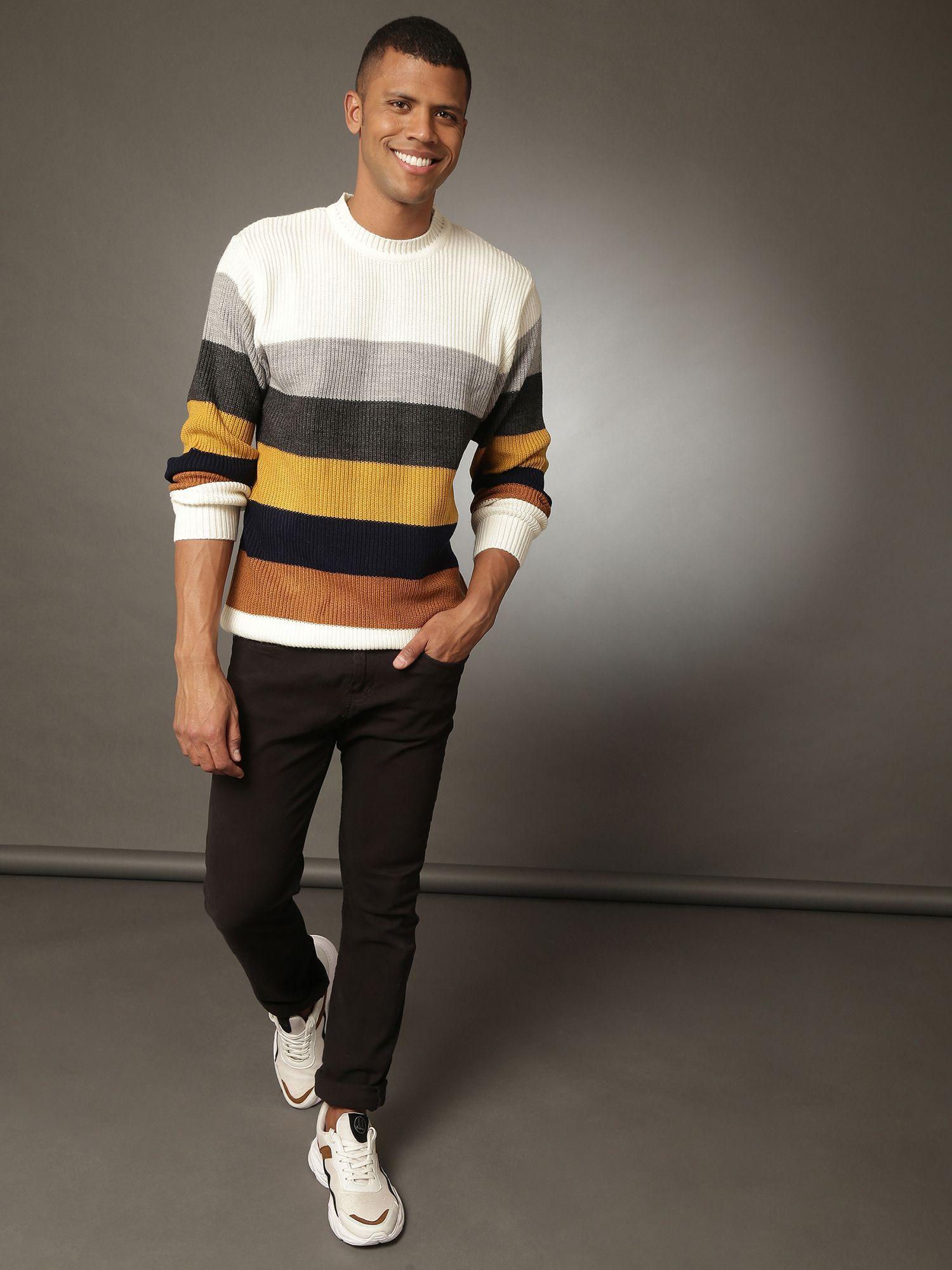 men striped stylish winter sweater