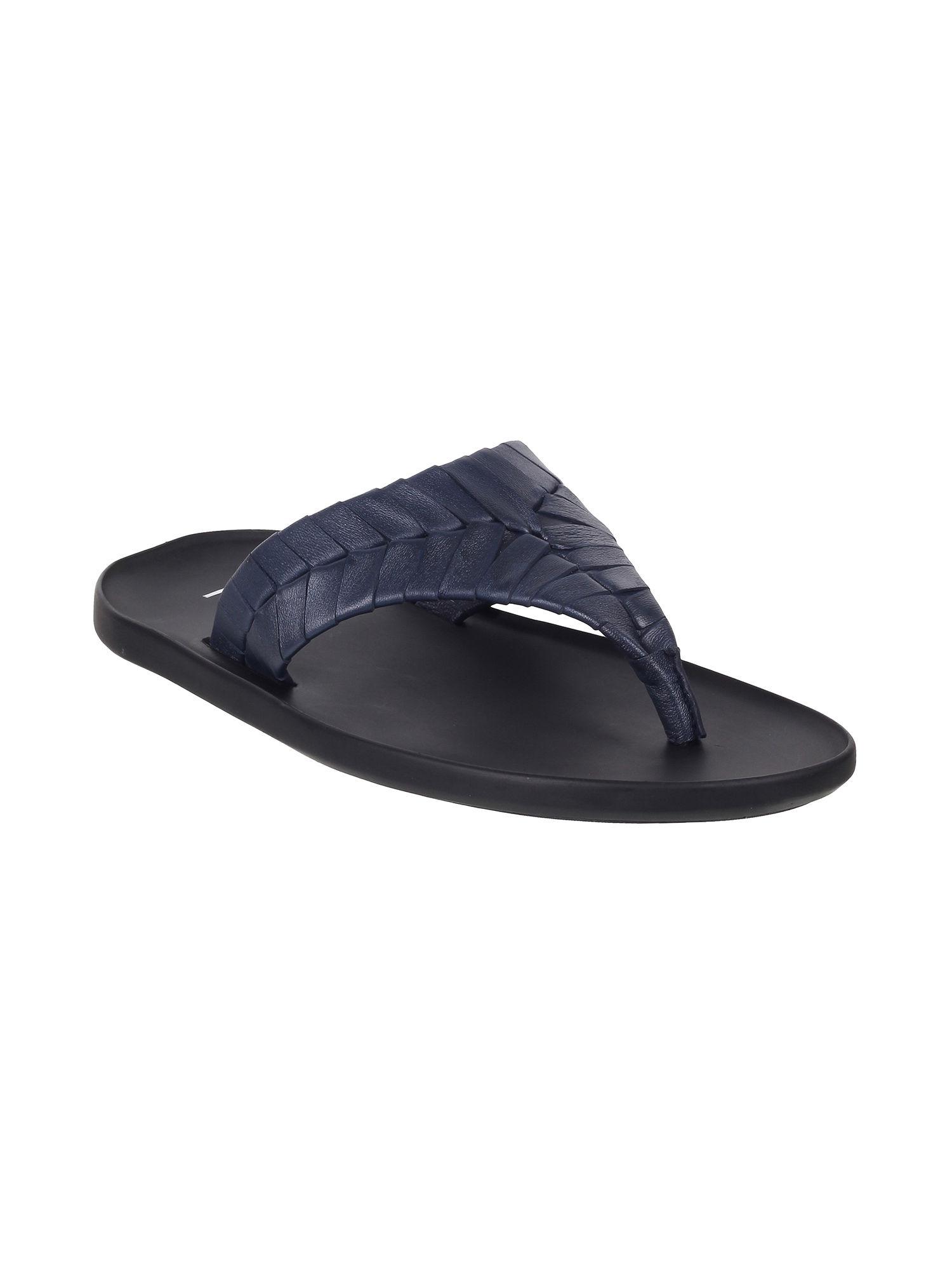 men-synthetic-navy-blue-slippers