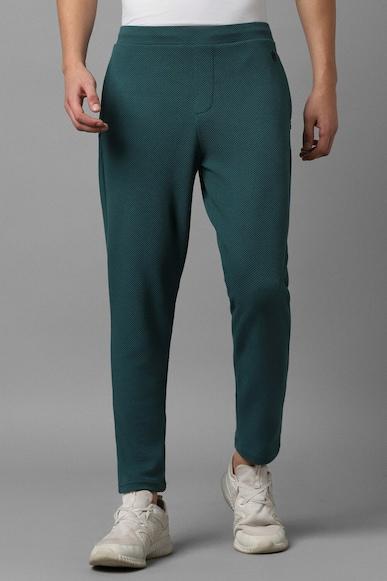 men textured regular fit green jogger pants