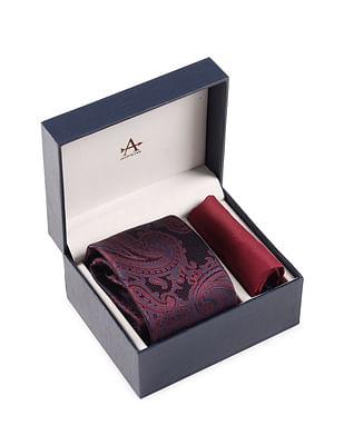 men tie and pocket square combo set