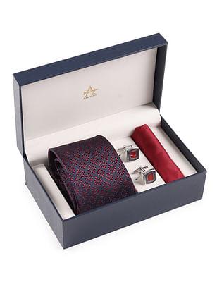 men tie cufflinks pocket square combo set