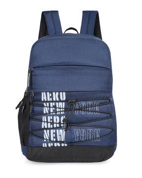 men typographic print backpack with bottle holder
