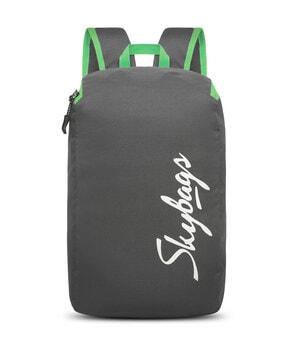 men typographic print backpack with zip closure