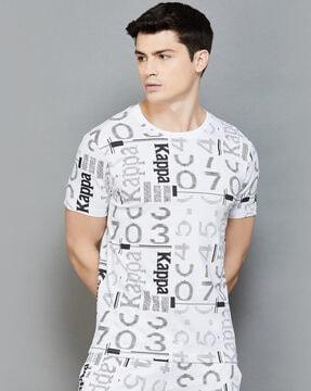 men typographic print round-neck t-shirt