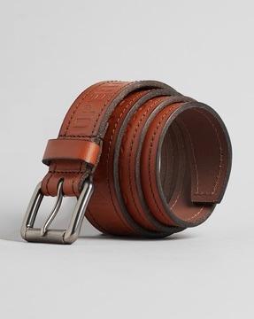 men vintage logo debossed belt
